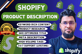 be your shopify expert and product description writer