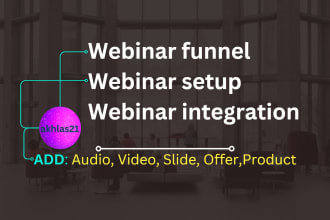 setup webinar funnel, webinar setup and integration