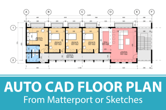 draw 2d autocad floor plans from matterport or PDF