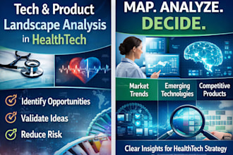 perform tech and product landscape analysis for healthtech projects