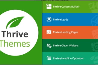 design landing page, wordpress website using thrive architect