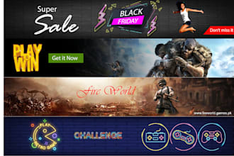 design facebook banner or youtube banner and icon