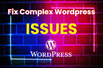 fix wordpress issues, error ,wocommerce or elementor issues