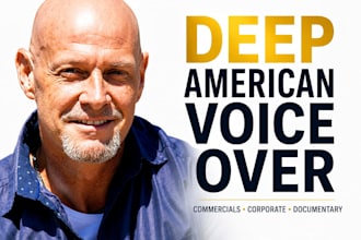 record a cinematic authoritative american male voice over