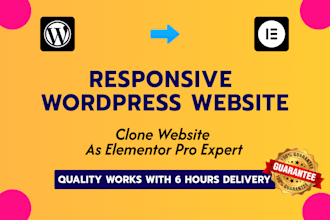 design clone website using elementor pro in 8 hours