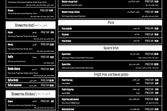 design menu for restaurant,unlimited revisions