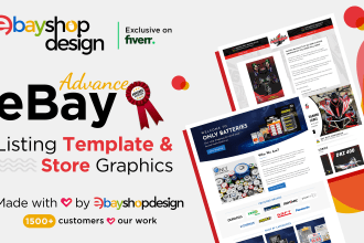 create advance ebay store design, ebay shop design, listing template