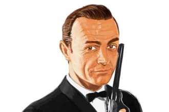 draw a black and white portrait