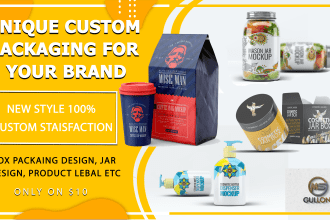 design custom brand packaging, box packaging,  product label