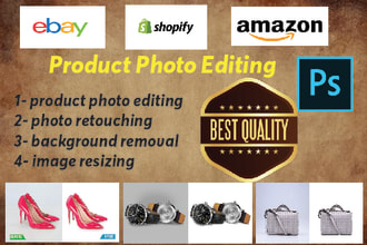 do product photo editing, resizing and background removal