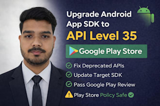 upgrade android app sdk to API level 36 for google play