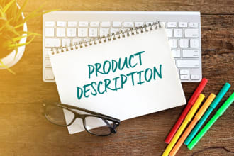 write shopify  product and category descriptions