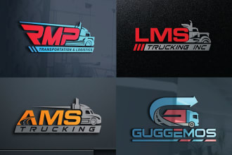 do transport logistic and trucking logo very quick time