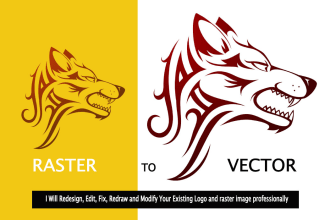 redesign, vectorize, update, edit, fix and trace your logo
