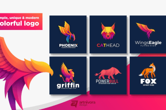make unique animal colorful gradient logo for your business