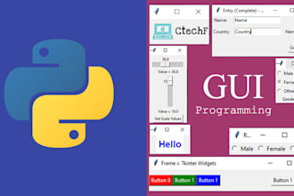 design and develop python guis with tkinter