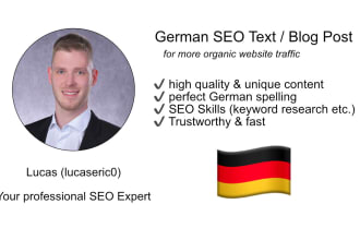 write a german SEO text for your blog