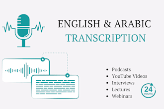 do perfect english or arabic transcription in 24 hours