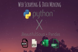 do web scraping, data extracting n data mining in python