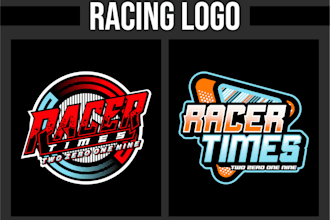 create fast and sporty racing text logo design