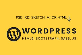 psd, xd, sketch, html to wordpress website