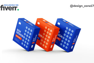 design product packaging box, and mailer box with 3d mockups