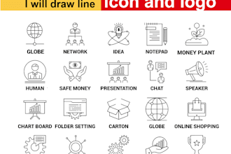 design vector custom line icon and also flat icons