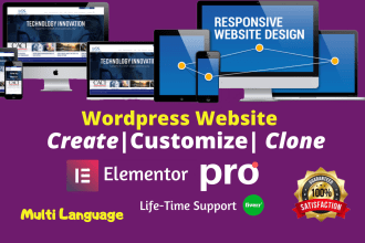 design, redesign, build, copy, clone, fix or revamp website using elementor pro