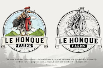 create an awesome vintage hand drawn logo