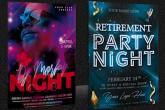 design party flyer, club flyer, hiphop, dj event flyer