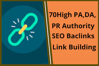 provide 70 high pr authority SEO backlinks link building