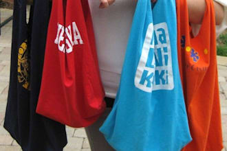 send a one of a kind recycled t shirt tote bag