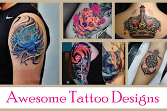 make a colorful tattoo designs