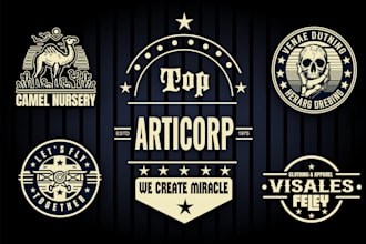 do vintage,retro,classic, hipster badge, modern, business logo design