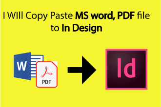 convert or copy paste any file into indesign and PDF