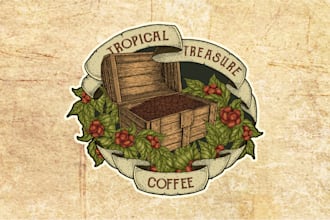 create amazing vintage logo with a hand drawn illustration