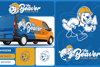 do unique cartoon mascot caricature logo design business