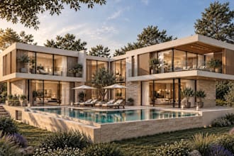 create realistic architectural exterior 3d renders
