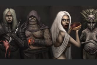 paint character concept art and illustrations for you