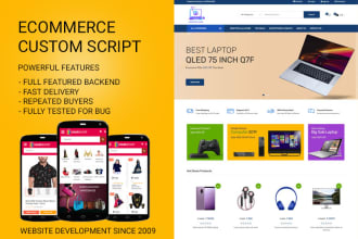 create custom ecommerce script in laravel framework single and multi vendor