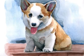 draw amazing  art watercolor pet animal portrait