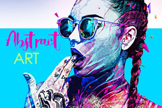 draw abstract art of your photo or logo