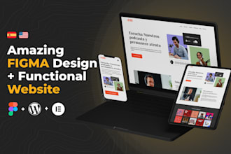 design a landing page in figma and convert it to web with elementor
