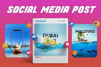 design travel social media design, post, banner