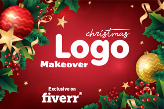 do any christmas new year design, logo makeover, and greeting cards