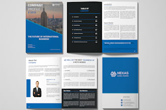 make clean minimal multi page brochure or business profile