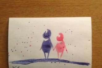 hand paint a watercolor Valentine or small card for your special someone