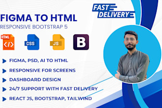 convert figma to HTML xd to HTML psd to HTML bootstrap responsive tailwind CSS