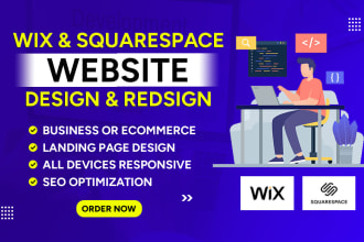 create wix website design and redesign squarespace website