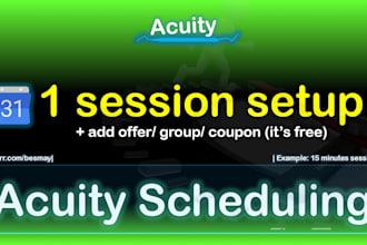 setup 1 session in acuity and connect it with your website